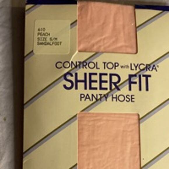 Vintage Sheer Fit Pantyhose Peach S/M Mervyn’s Control Top NIP - Picture 2 of 3